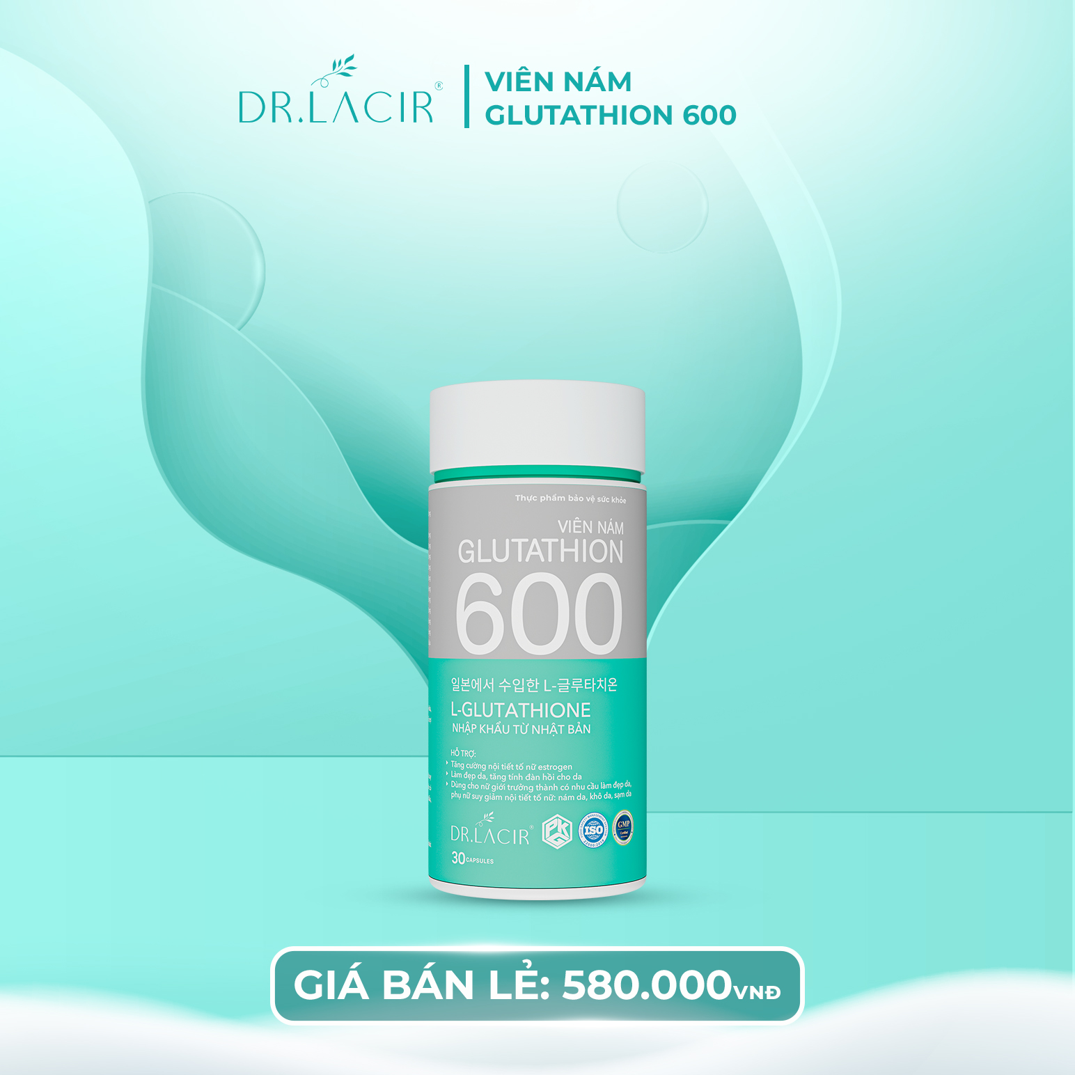 glutathione-600-drlacir-vien-uong-trang-da-glutathione-600